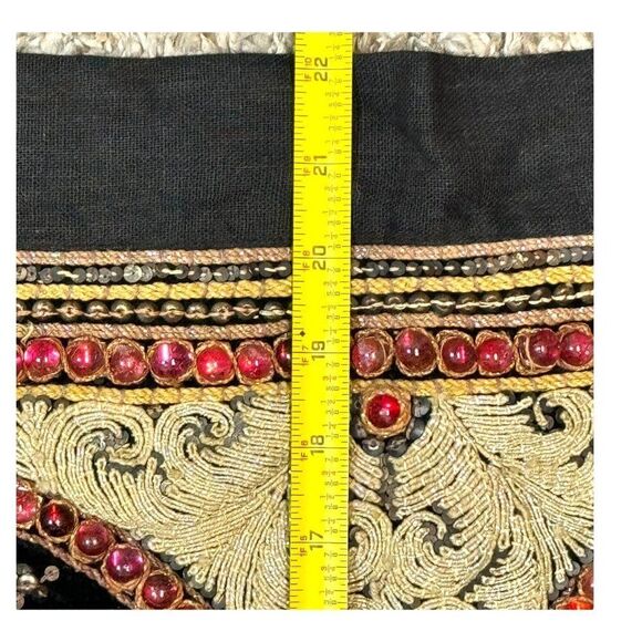 Handcrafted Kalaga Vintage Tapestry Stones Heavy Embellishments & Elephant 38" - Picture 6 of 8